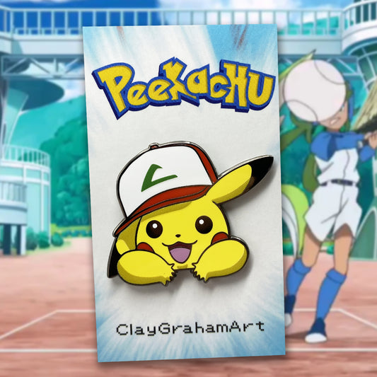 Peekachu 1.75" Hard Enamel Pin