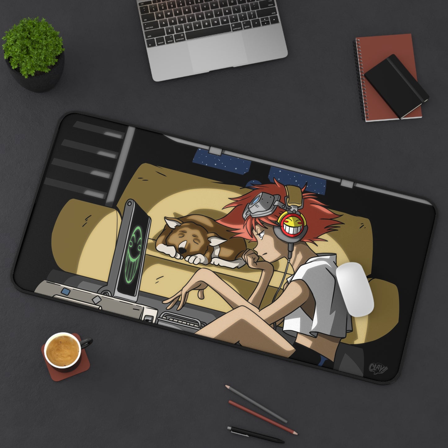 Radical Lo-Fi Girl  32" X 16" desk mat