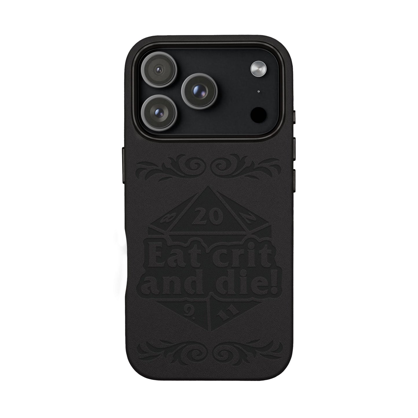 Eat Crit and Die! faux leather phone case