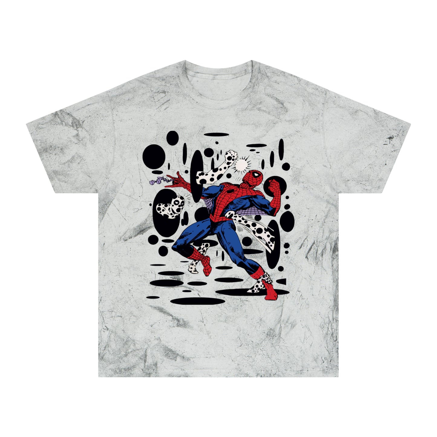 Spidey in a Spot color blast dye tee