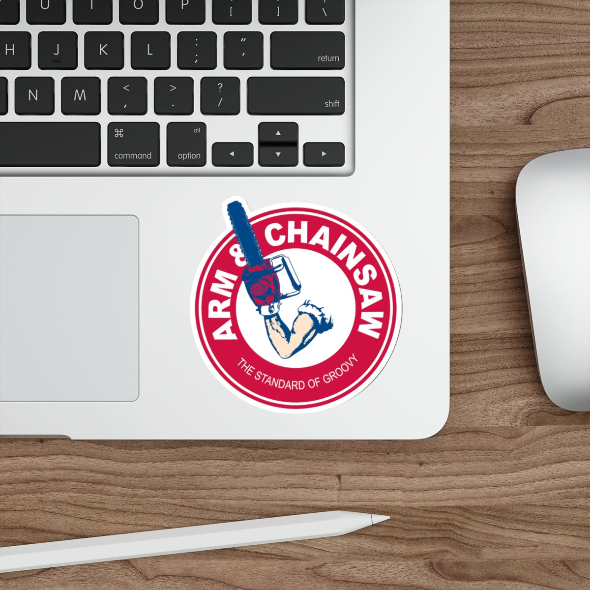 Arm & Chainsaw vinyl sticker