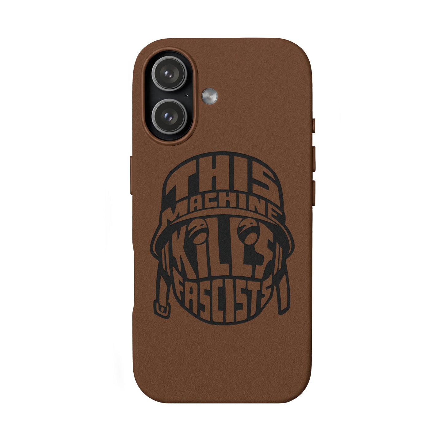 This Machine Kills Fascists faux leather phone case