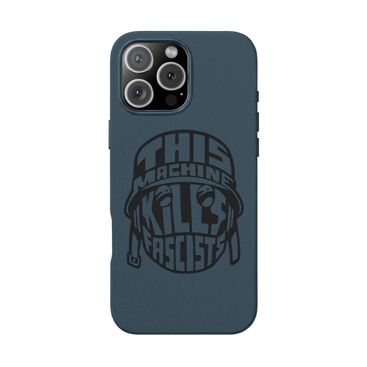 This Machine Kills Fascists faux leather phone case
