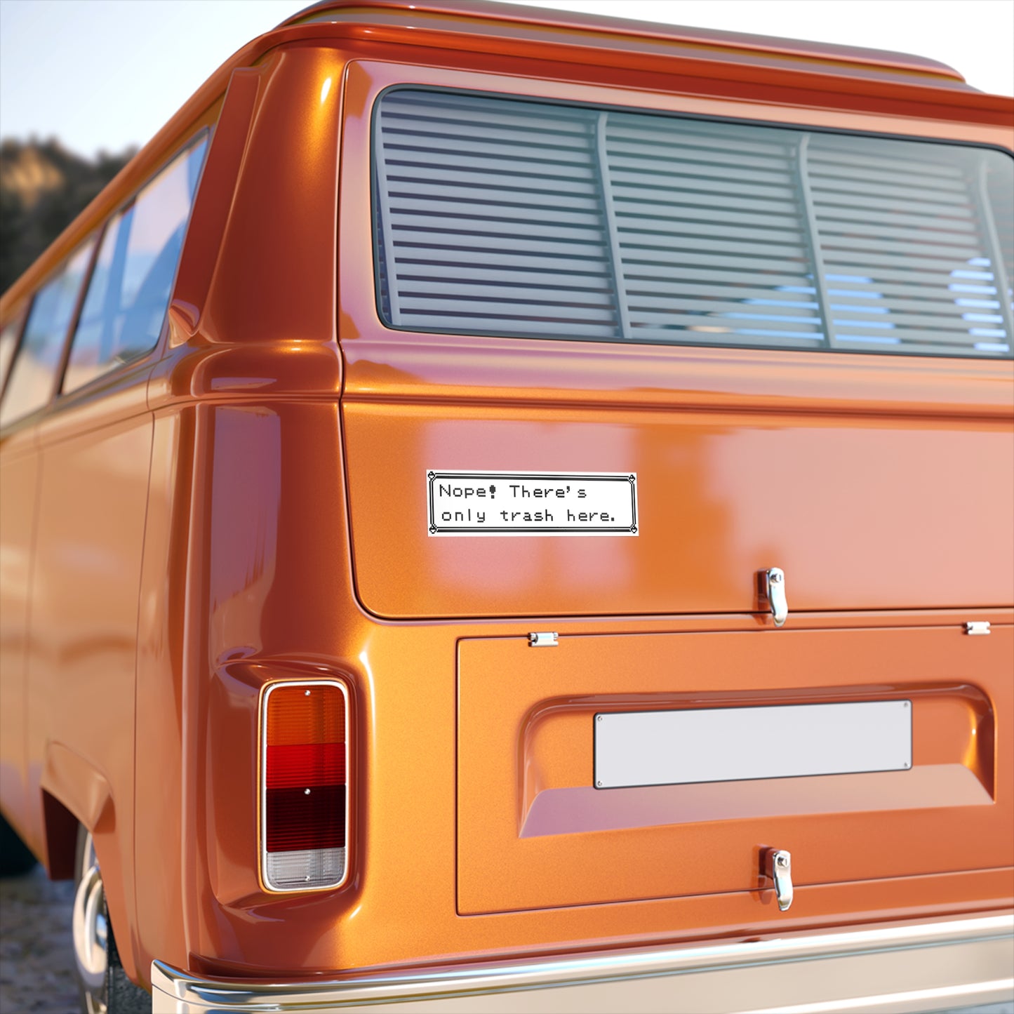 8-bit Trash bumper sticker