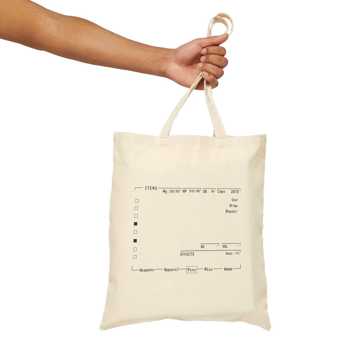 Pin-Boy canvas tote bag