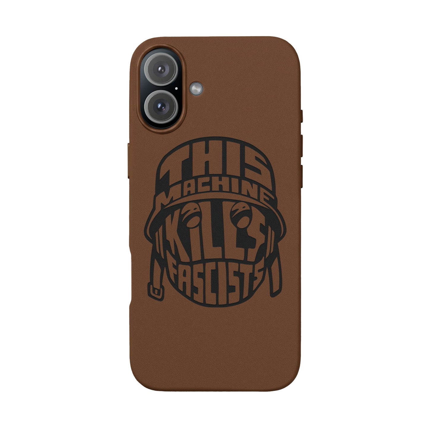 This Machine Kills Fascists faux leather phone case