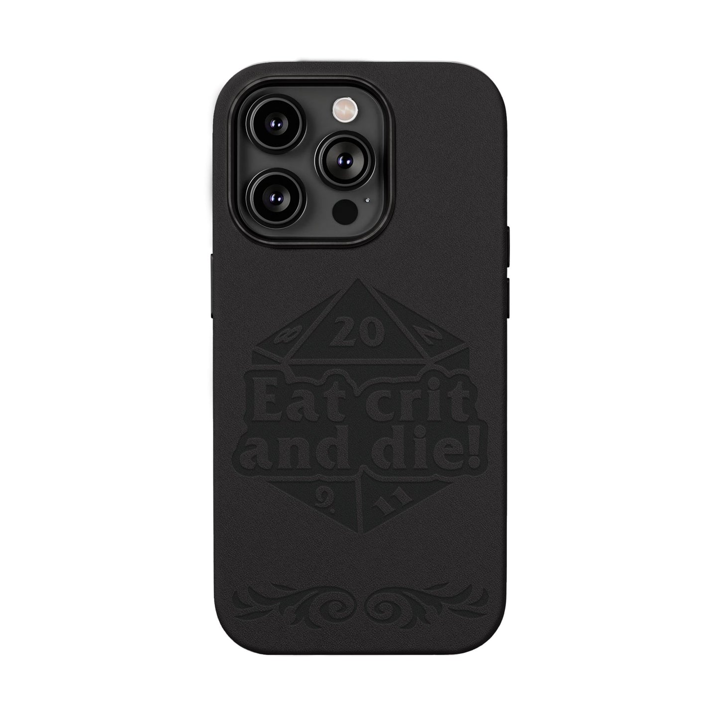 Eat Crit and Die! faux leather phone case