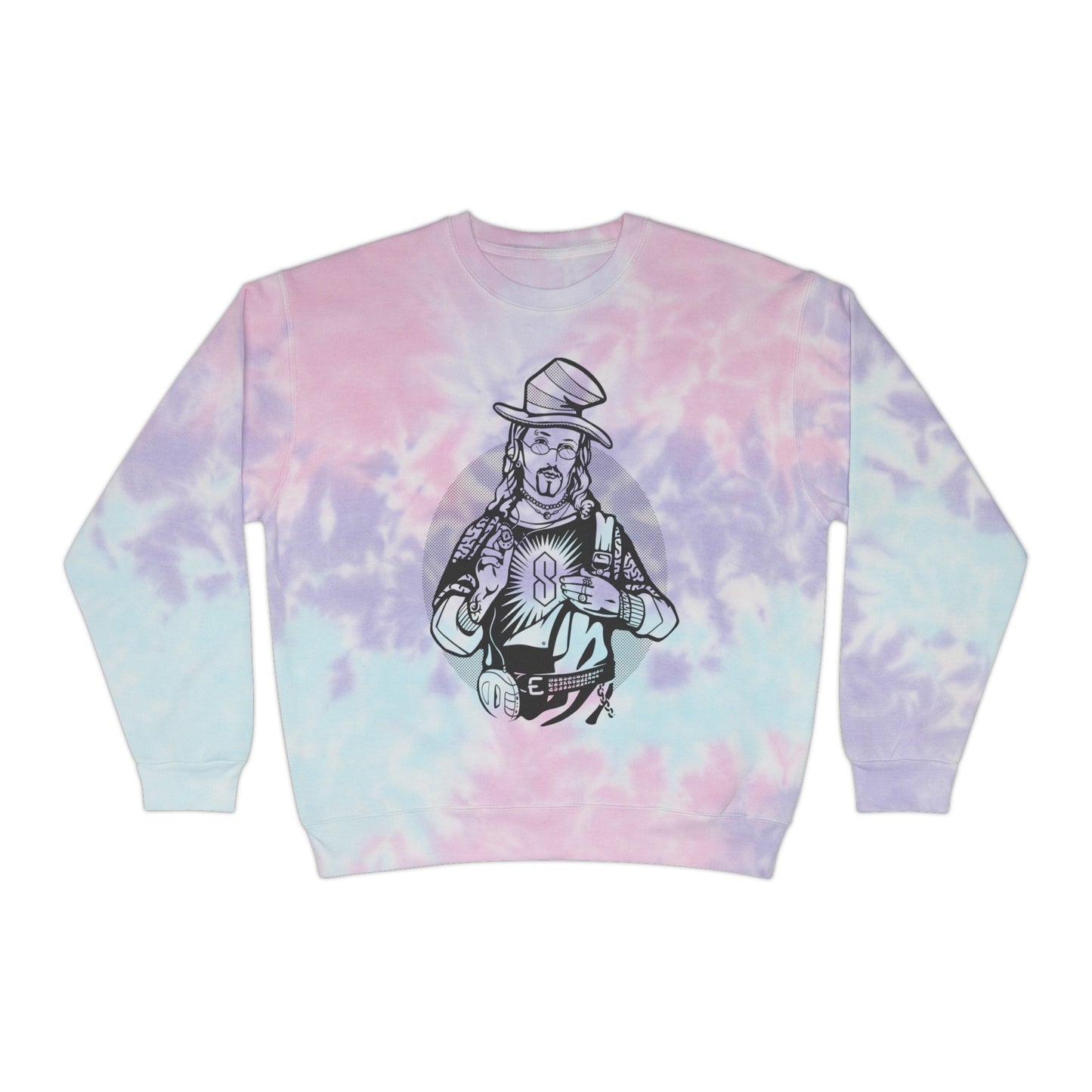 Jesus Is All That and a Bag of Chips tie-dye crewneck sweatshirt