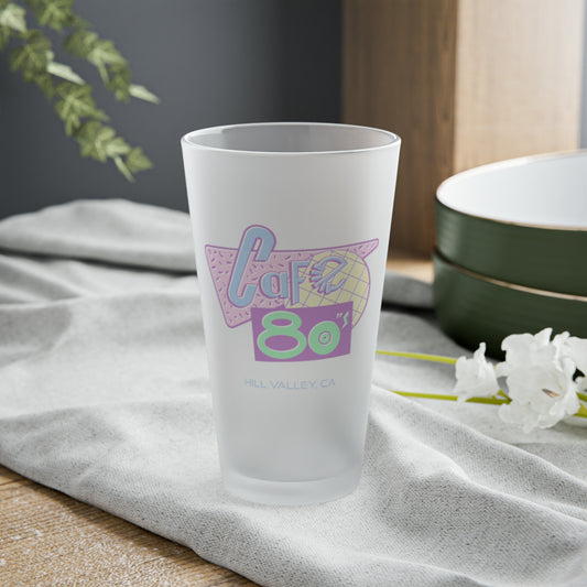 Cafe 80s frosted pint glass