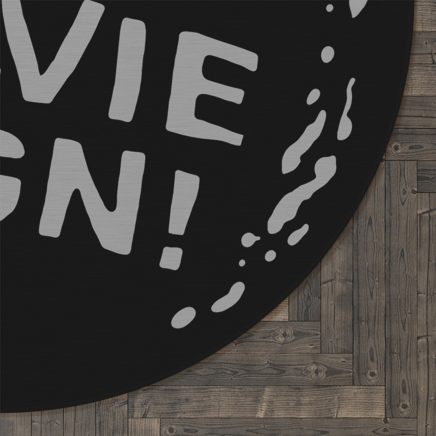 We've Got Movie Sign! round rug