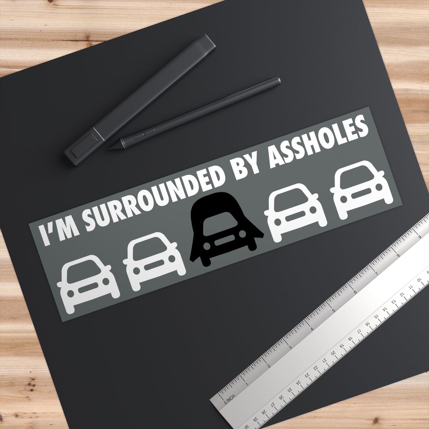 Surrounded By A-Holes bumper sticker