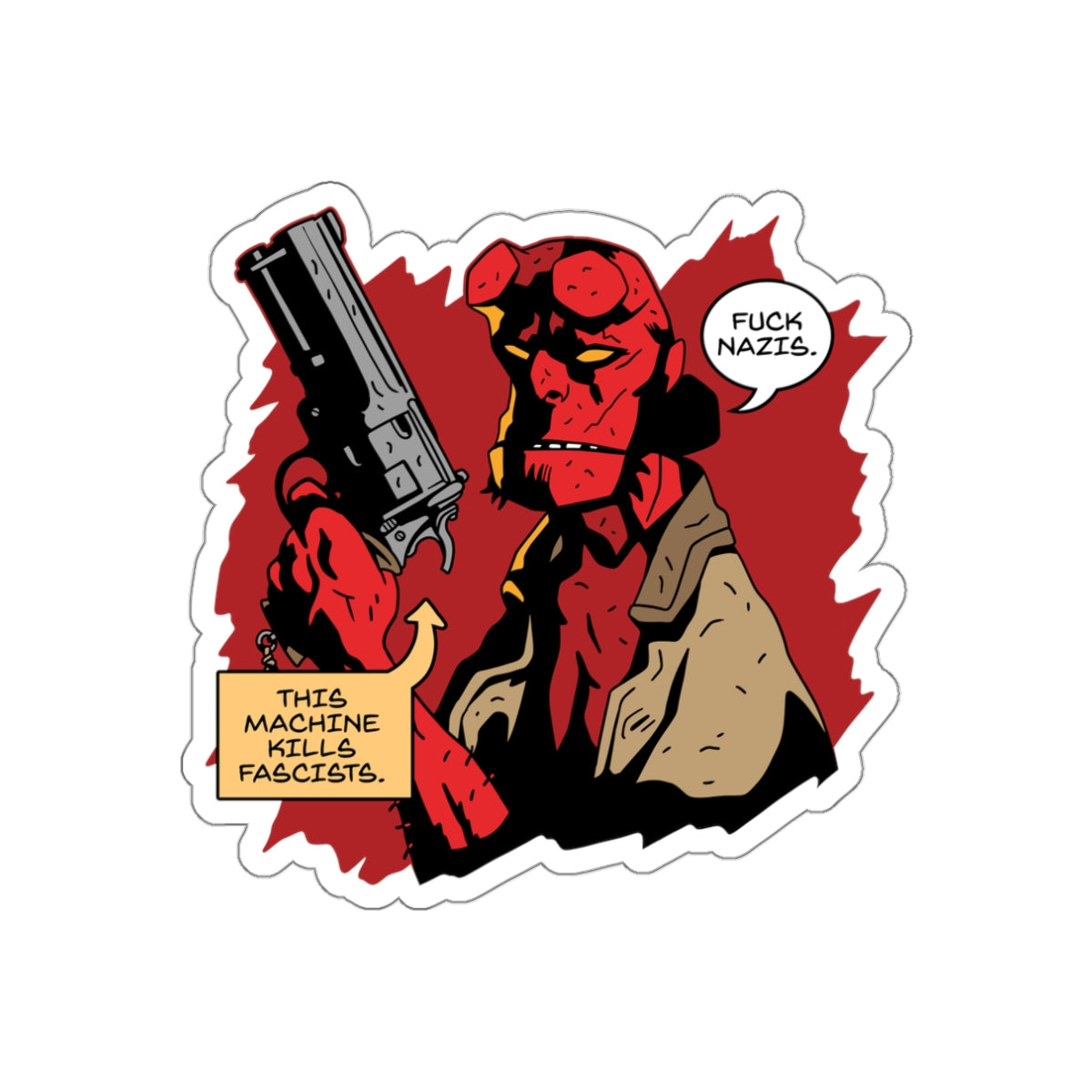 Say Hell No To Fascism vinyl sticker