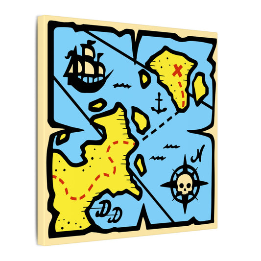 Block Treasure Map canvas print