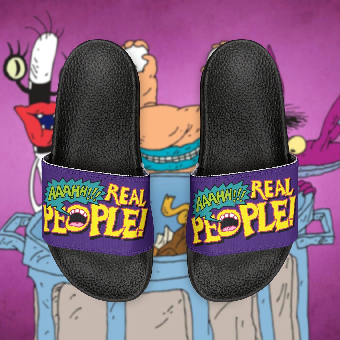 AAAHH!!! REAL PEOPLE! men's PU slide sandals
