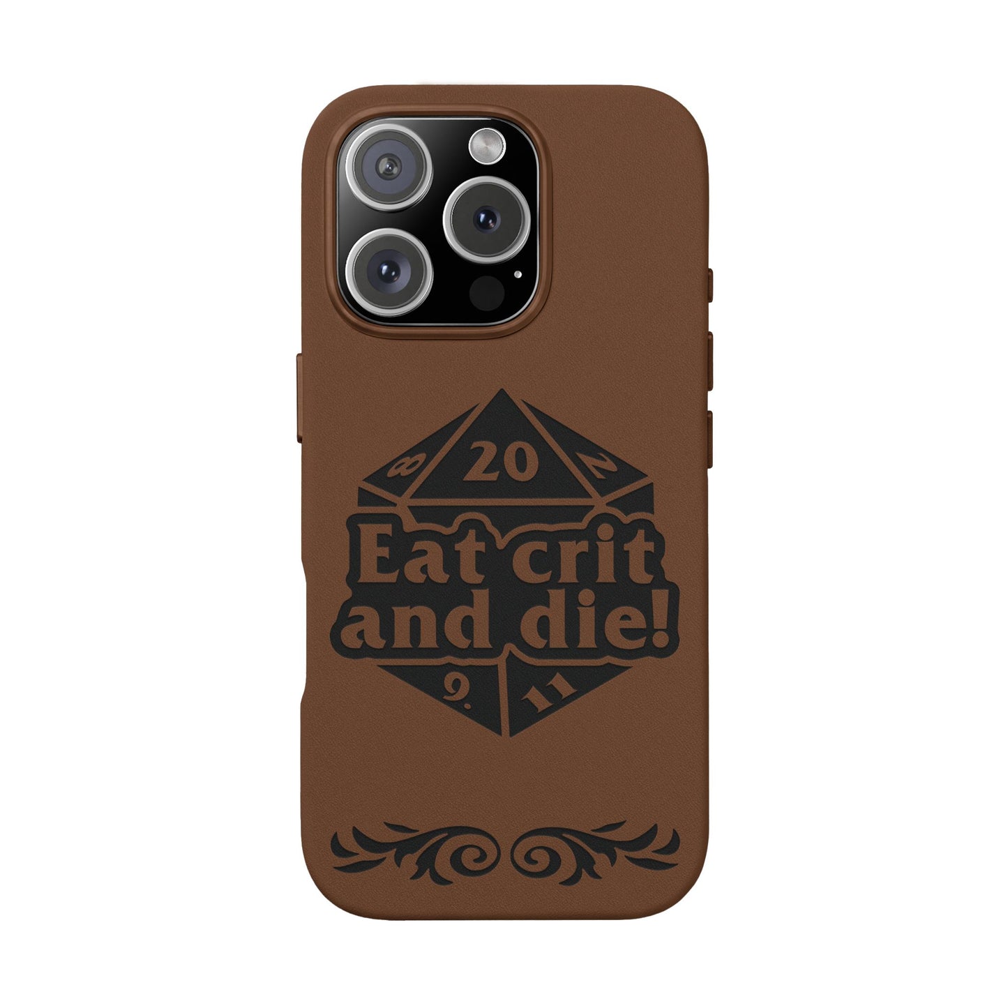 Eat Crit and Die! faux leather phone case