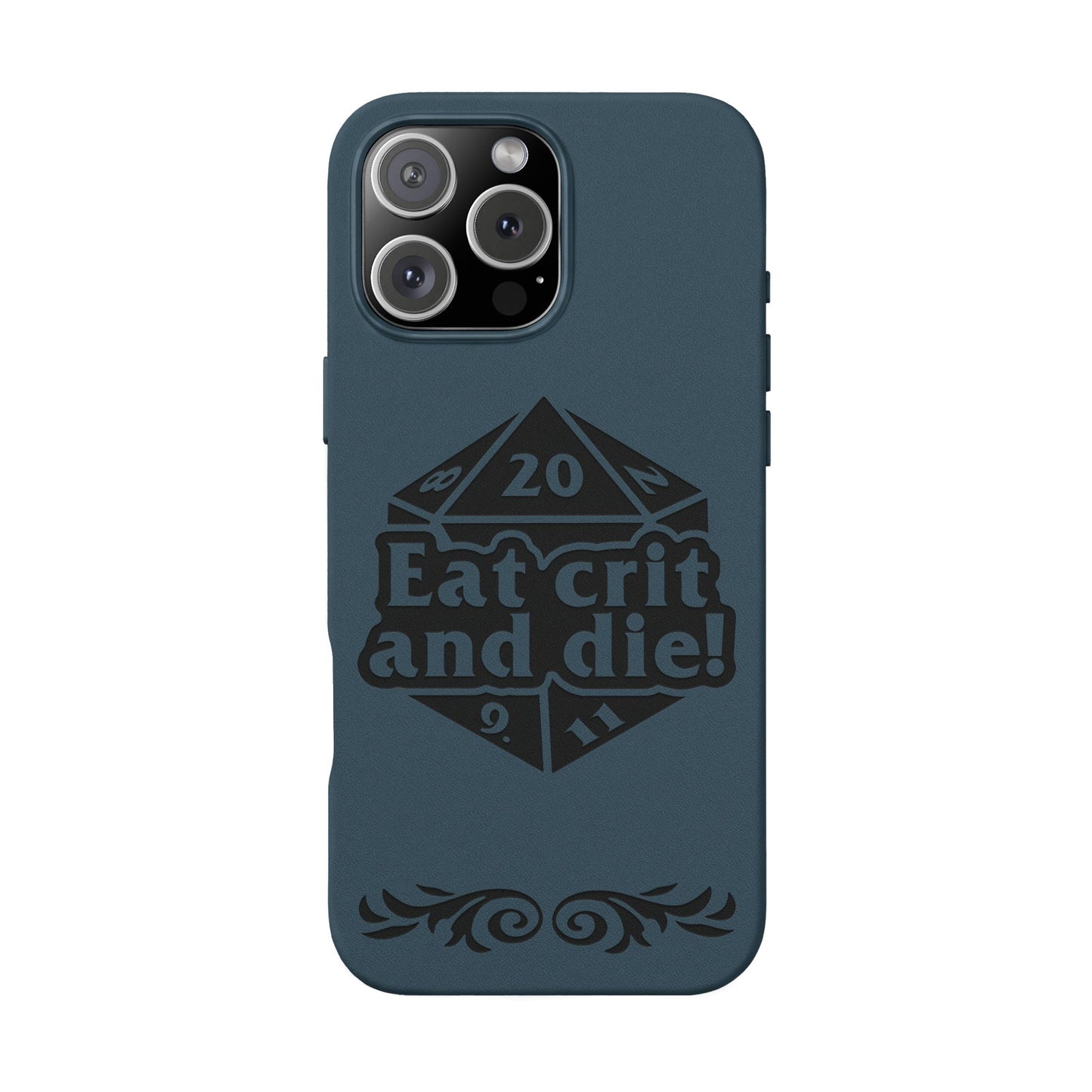 Eat Crit and Die! faux leather phone case