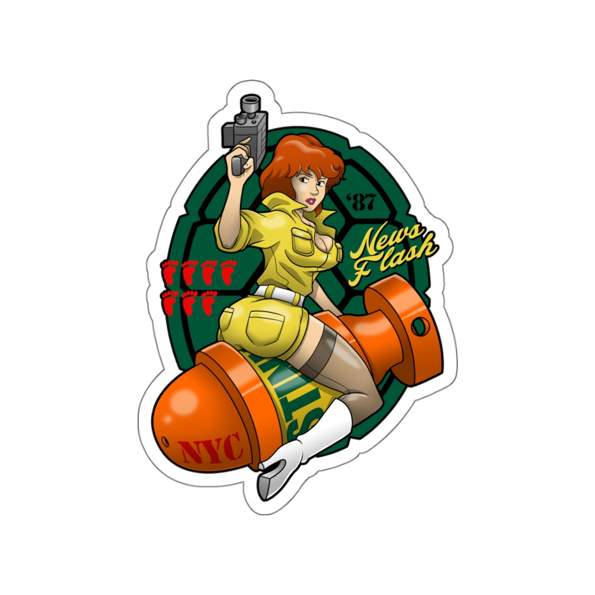 April Bombshell vinyl sticker