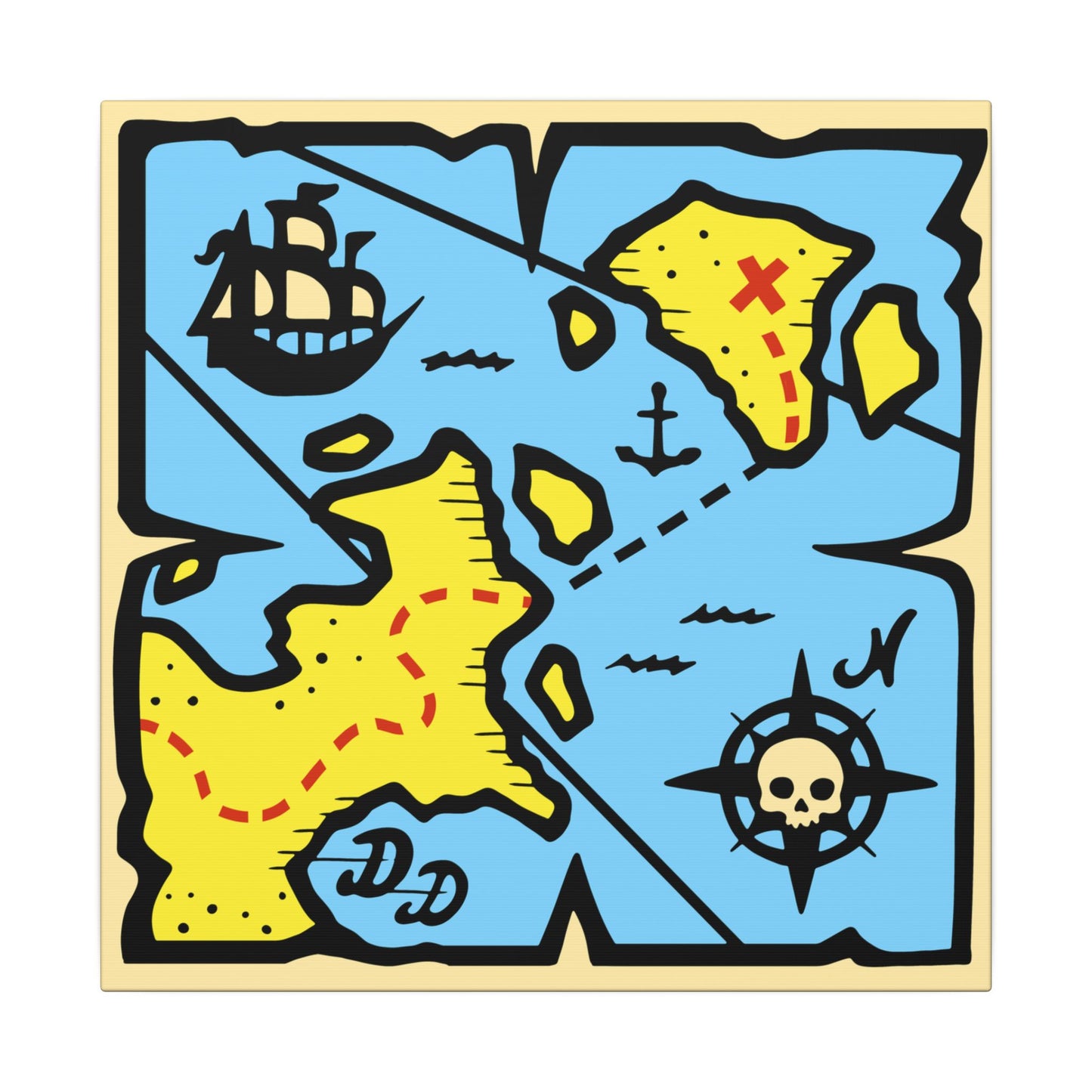 Block Treasure Map canvas print