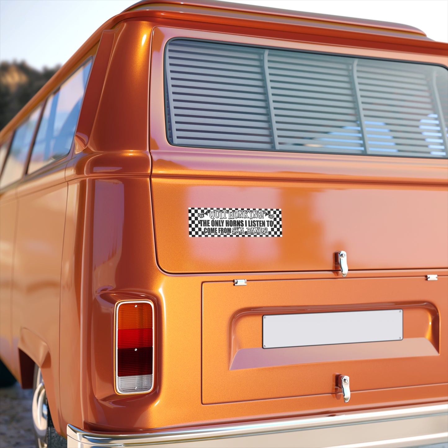 Stop Honking Ska Horns bumper sticker