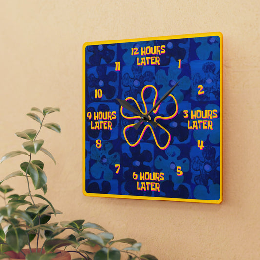 12 Hours Later BLUE CARD wall clock