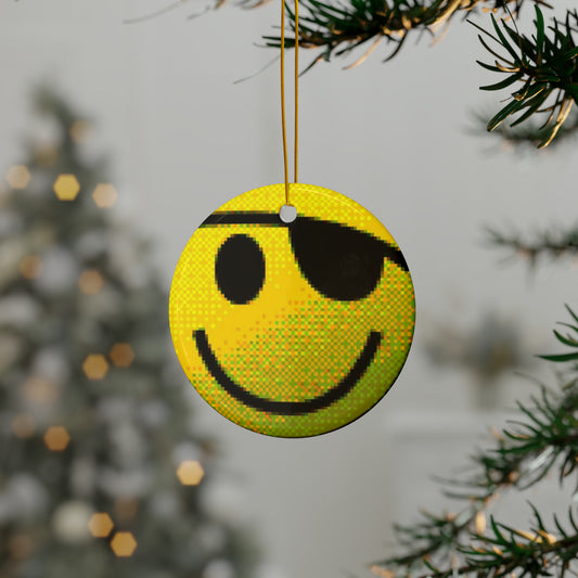 Hack the Halls ceramic ornament