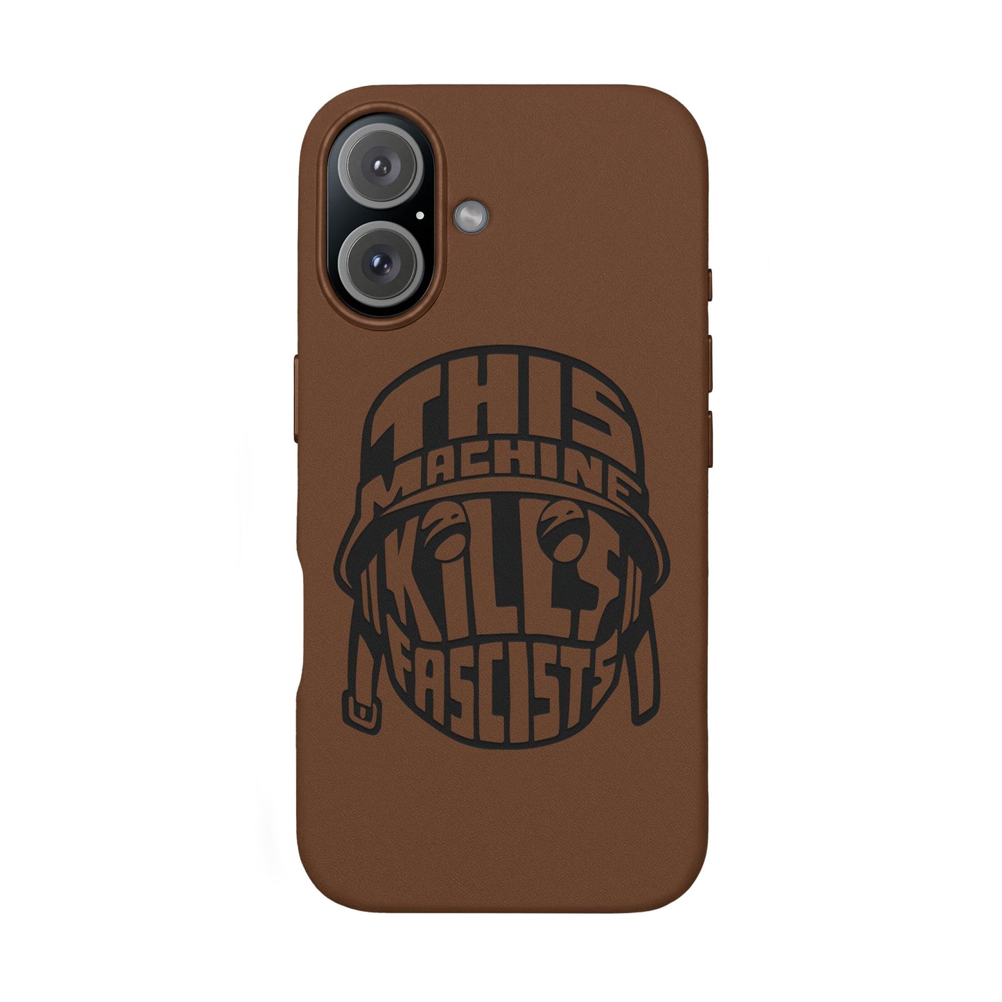 This Machine Kills Fascists faux leather phone case