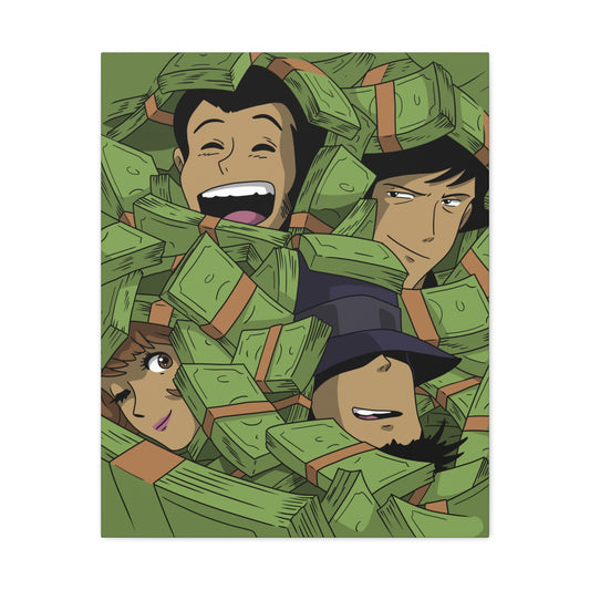Buried In Cash canvas wrap