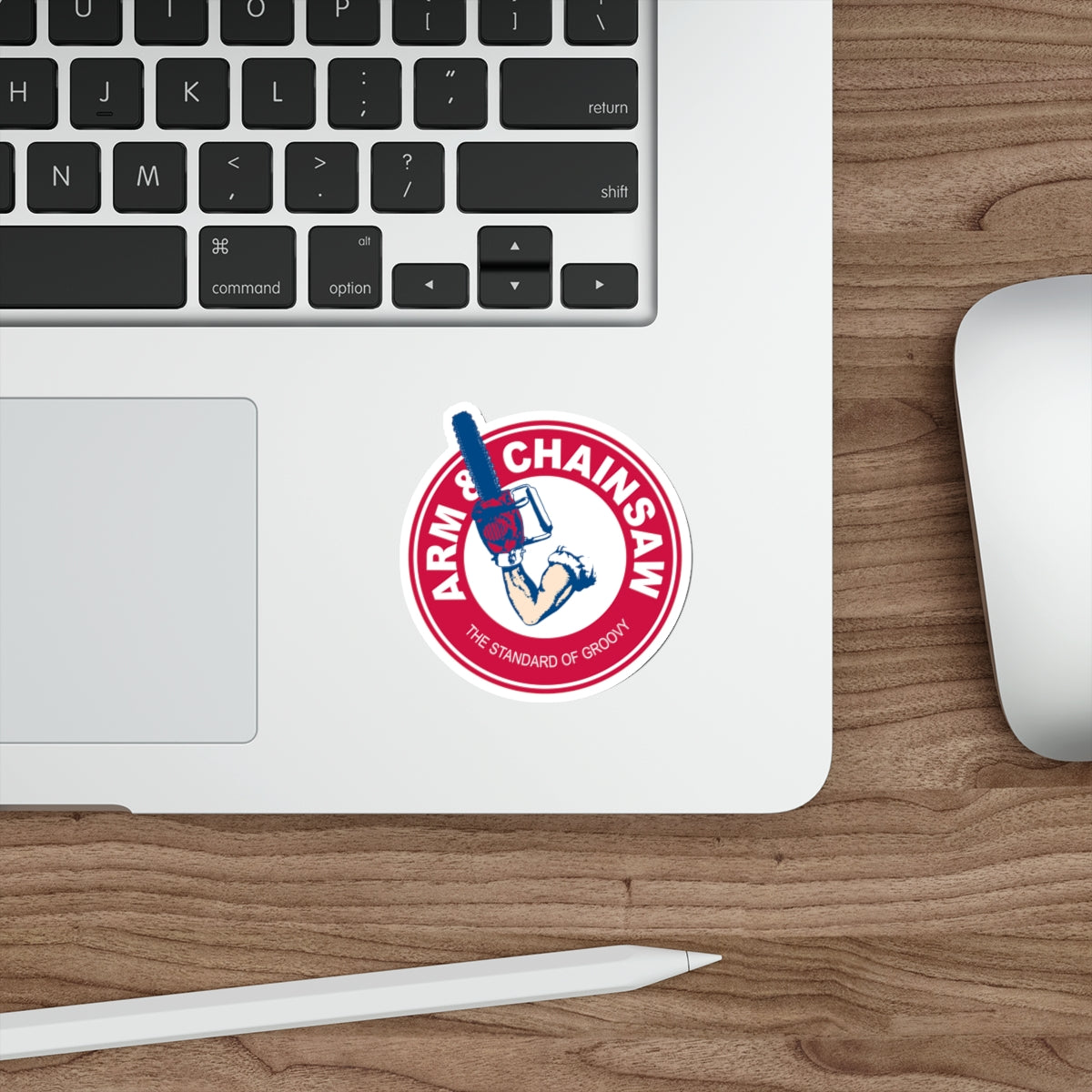 Arm & Chainsaw vinyl sticker