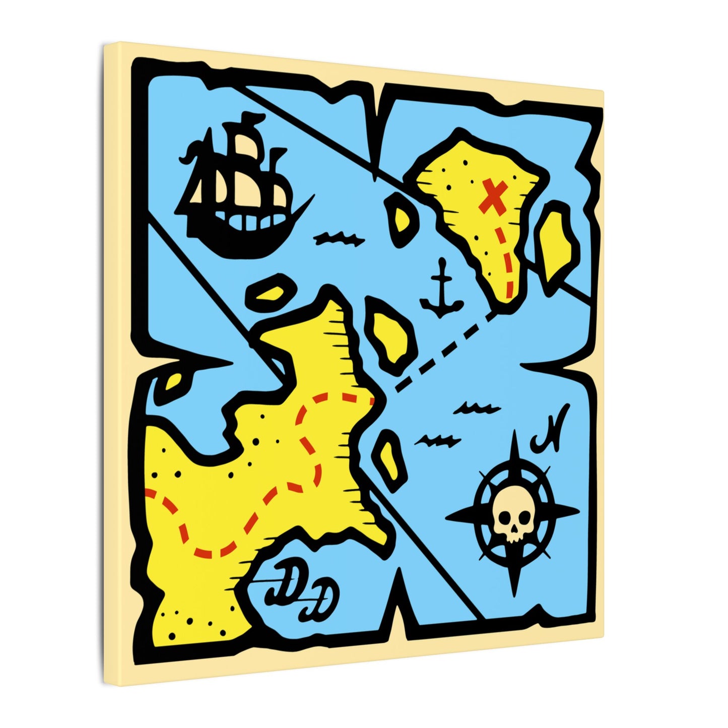 Block Treasure Map canvas print