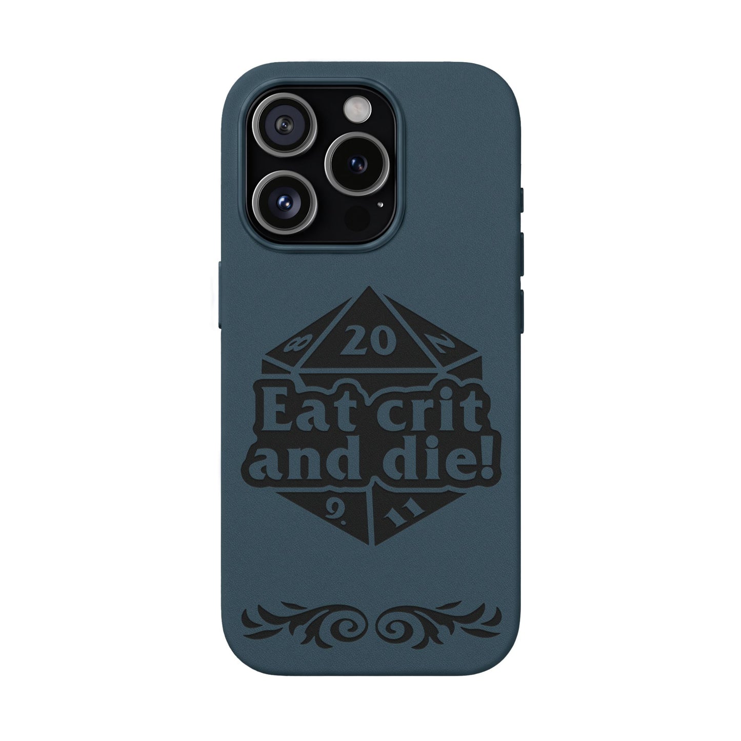 Eat Crit and Die! faux leather phone case