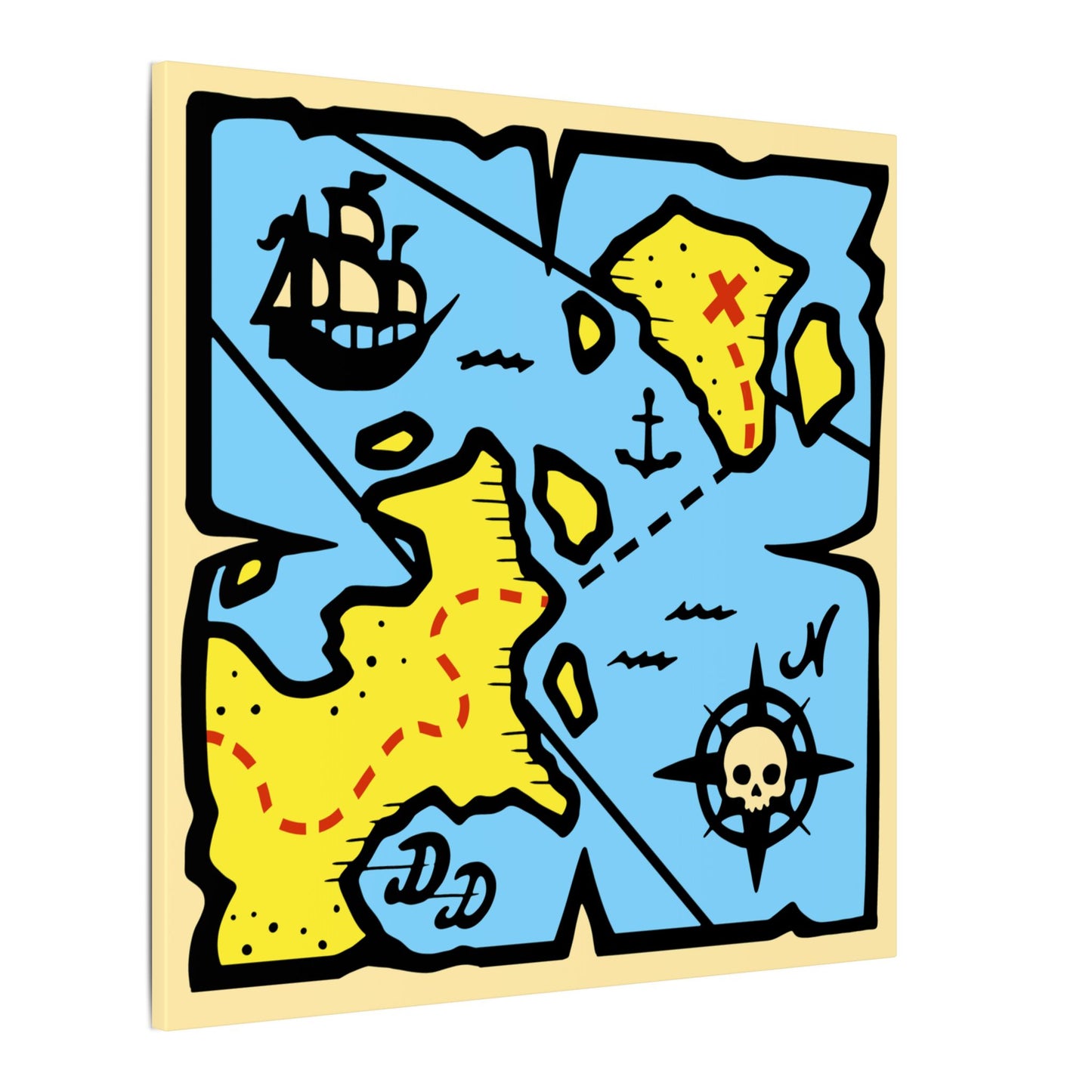 Block Treasure Map canvas print