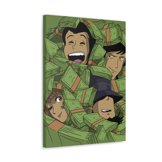 Buried In Cash canvas wrap