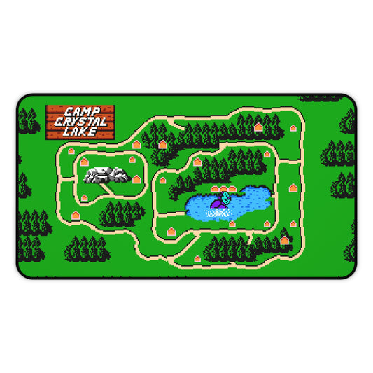 Camp Blood Pixel Map desk mat