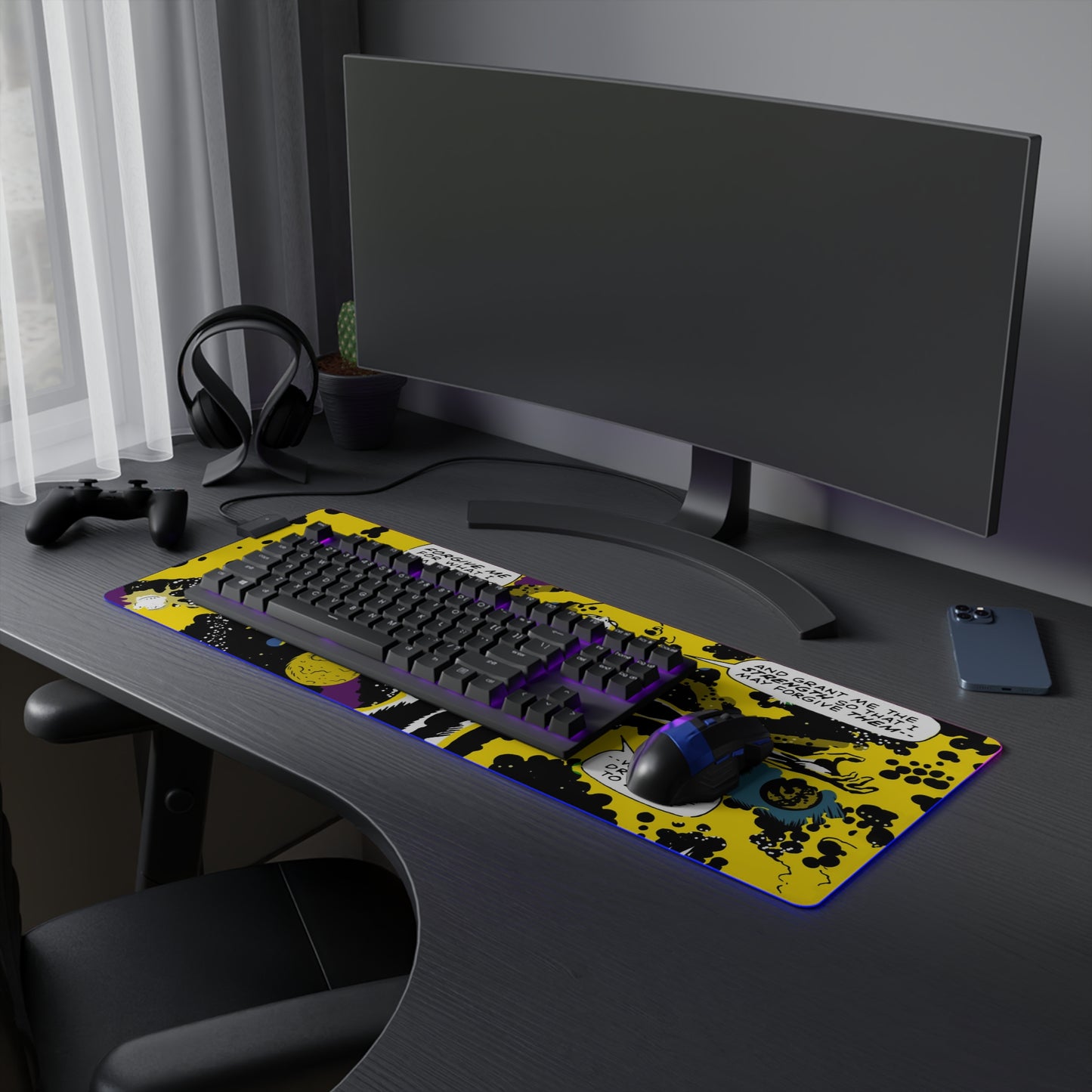 Forgive Me LED desk mat