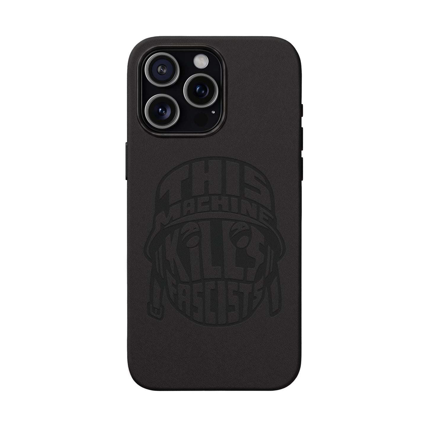 This Machine Kills Fascists faux leather phone case