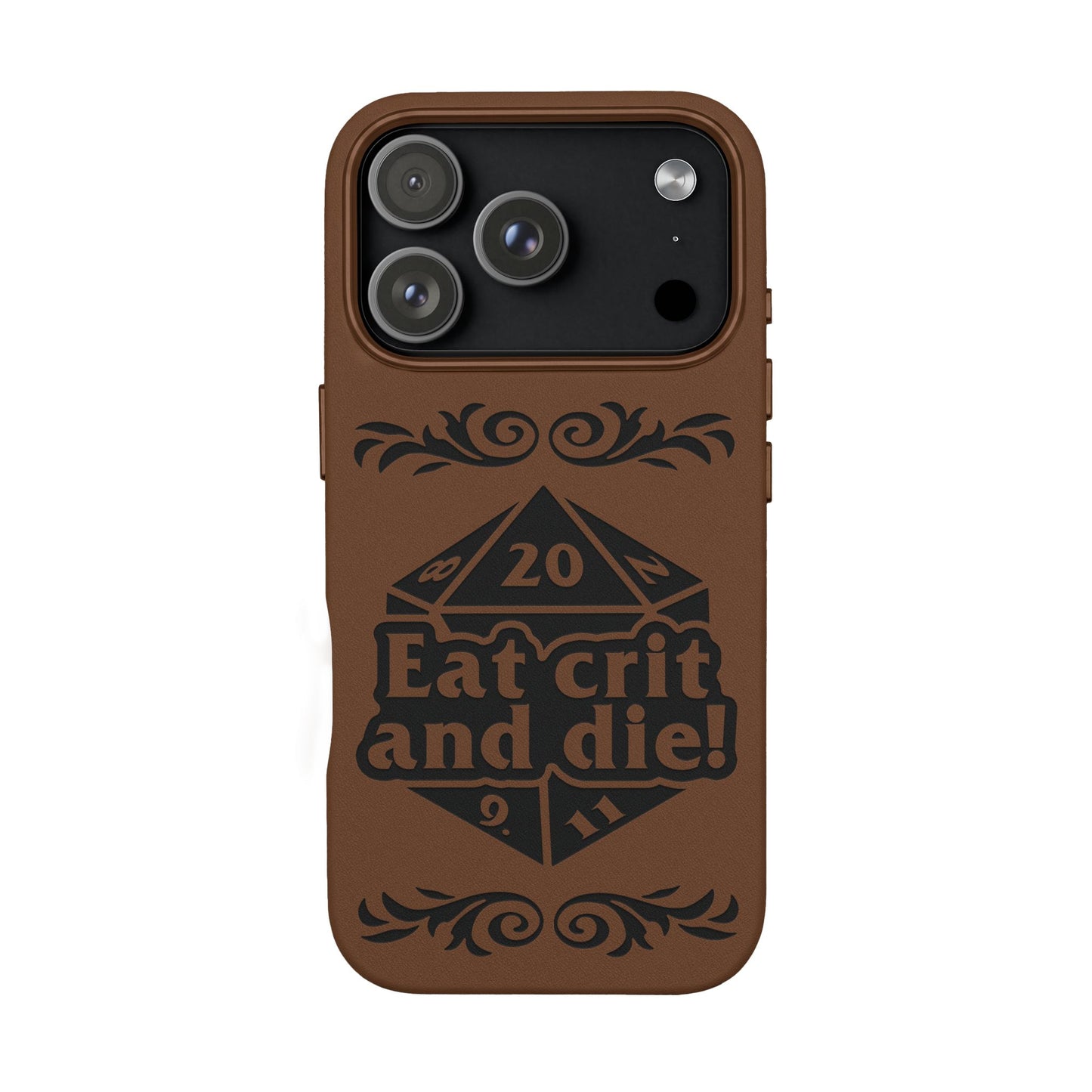 Eat Crit and Die! faux leather phone case