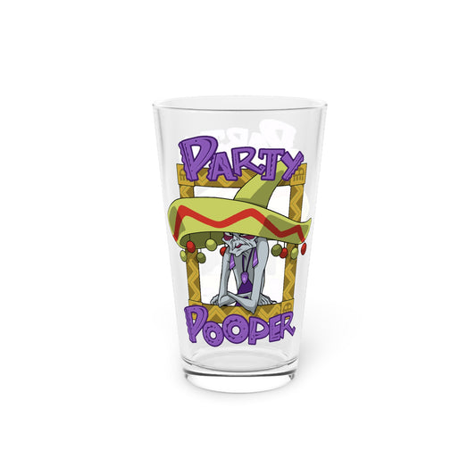 Party Pooper pint glass