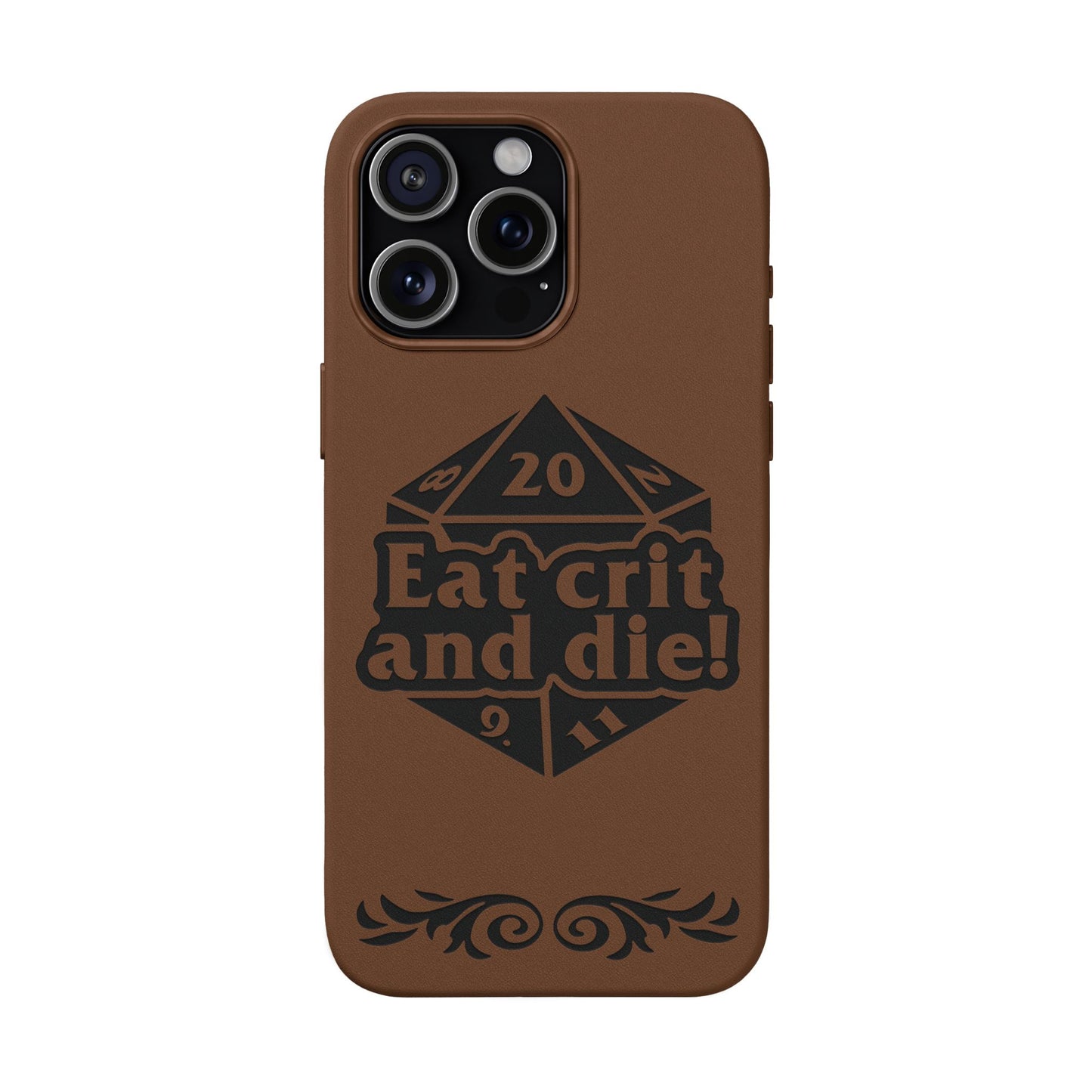 Eat Crit and Die! faux leather phone case