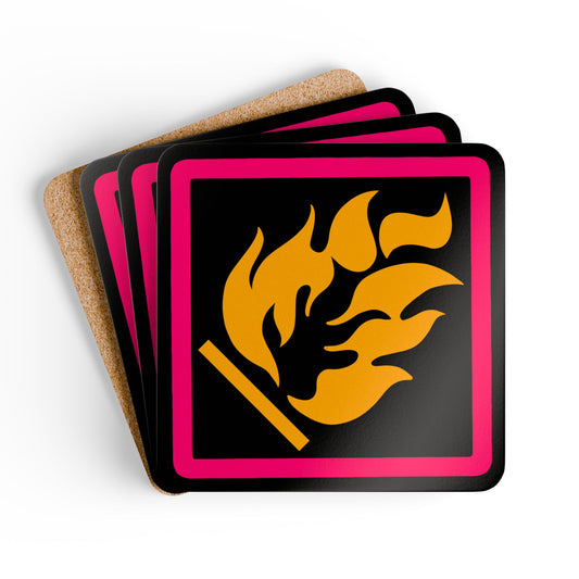 aCiD bUrN premium corkback coaster set