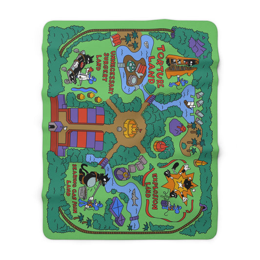 I&SL Map sherpa fleece blanket