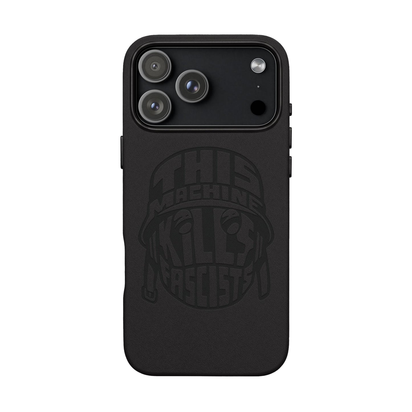 This Machine Kills Fascists faux leather phone case