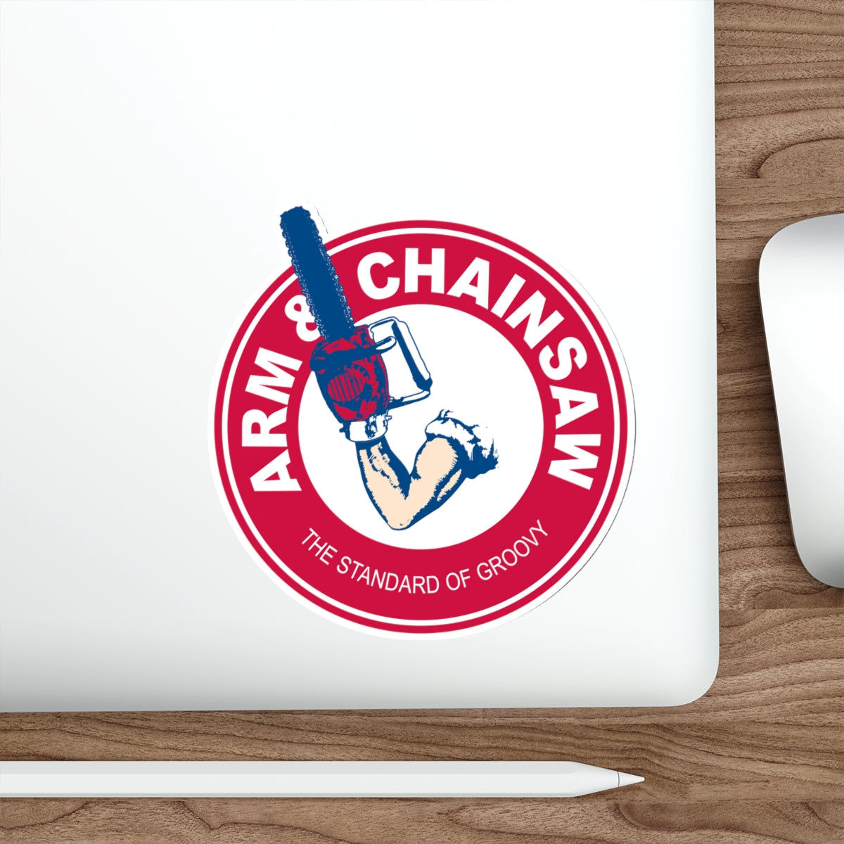 Arm & Chainsaw vinyl sticker