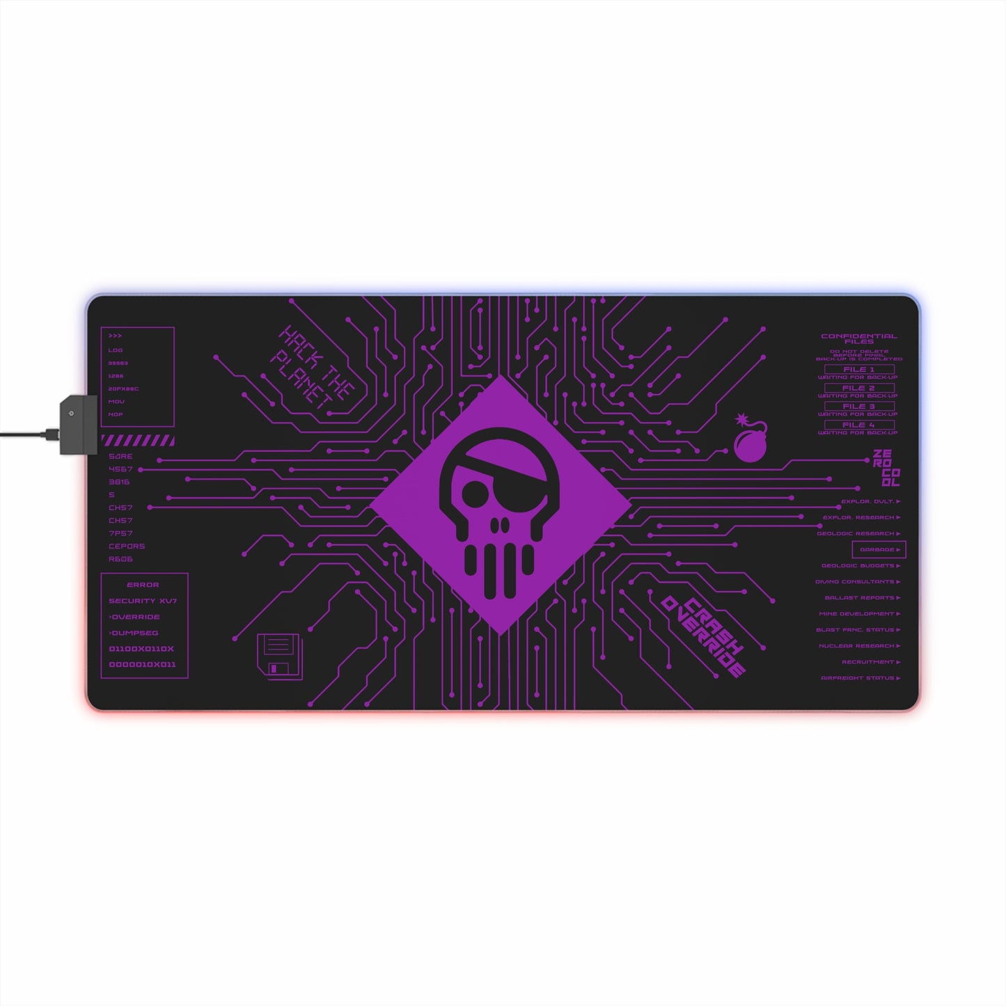 Hack the Planet LED deskmat (PURPLE)