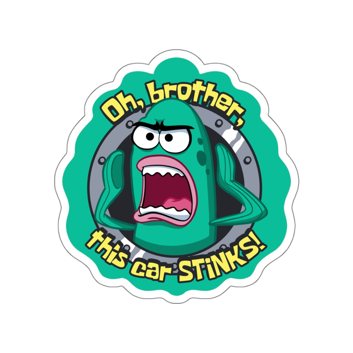 Oh Brother This Car Stinks vinyl sticker ClayGrahamArt