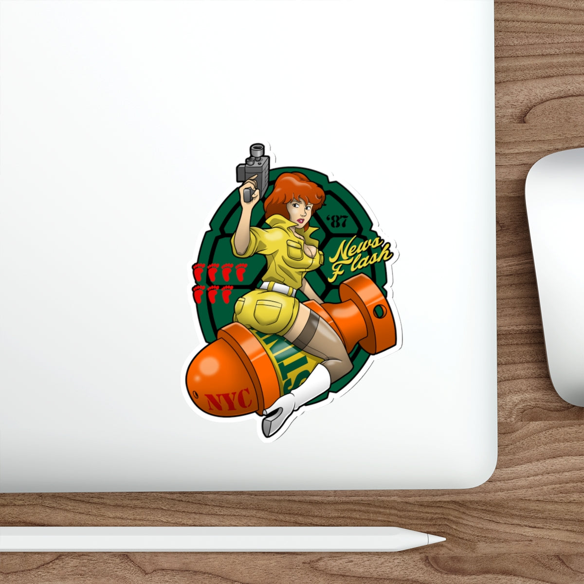 April Bombshell vinyl sticker