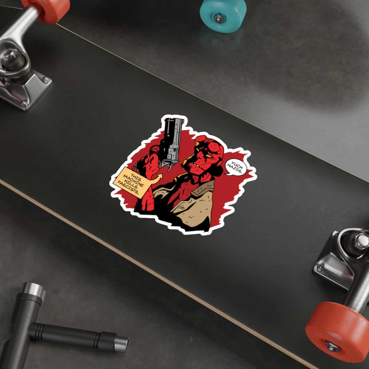 Say Hell No To Fascism vinyl sticker