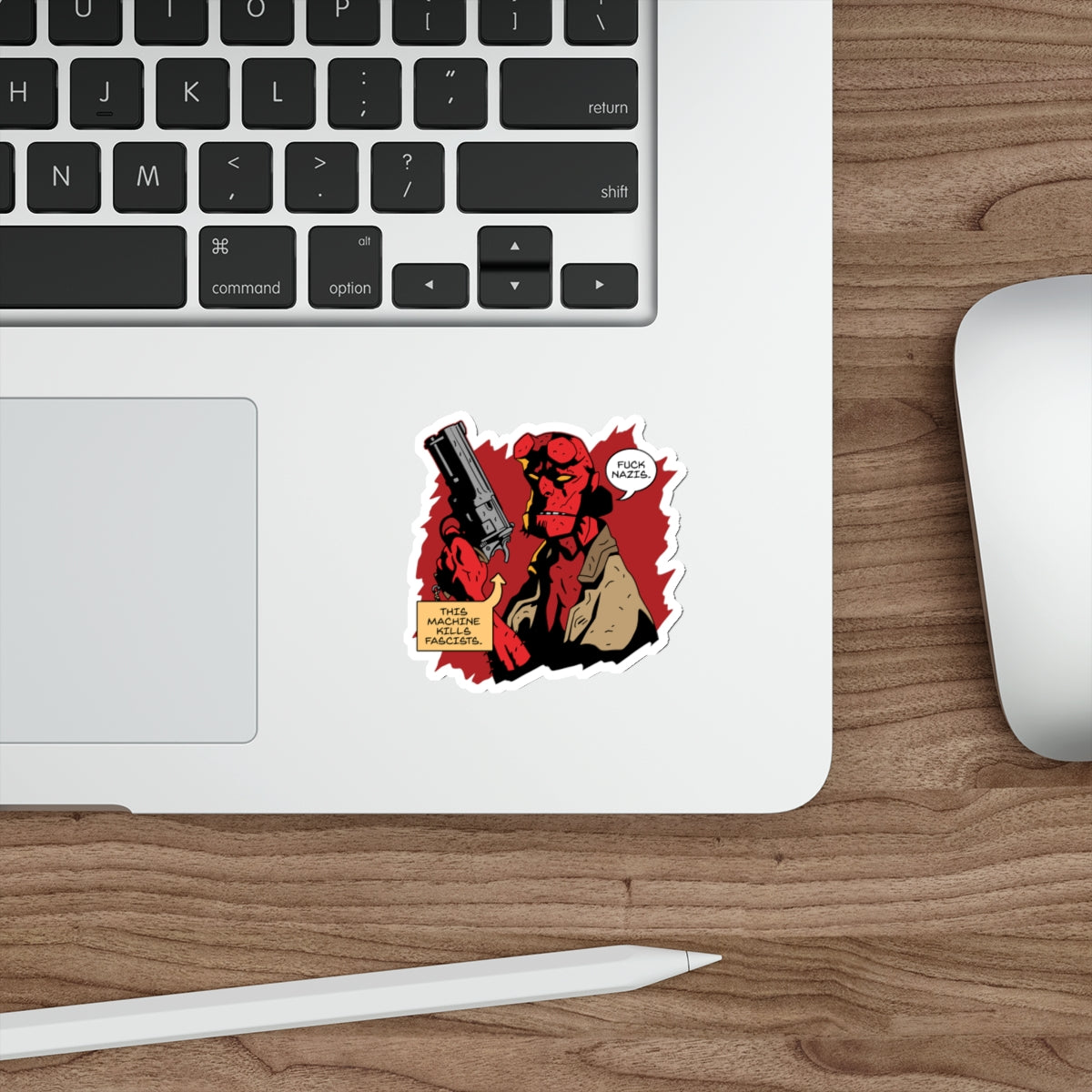 Say Hell No To Fascism vinyl sticker