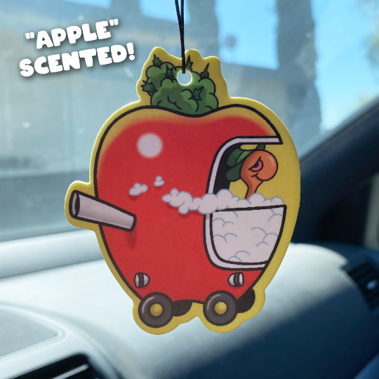 Smokey Worm APPLE scented hanging air freshener