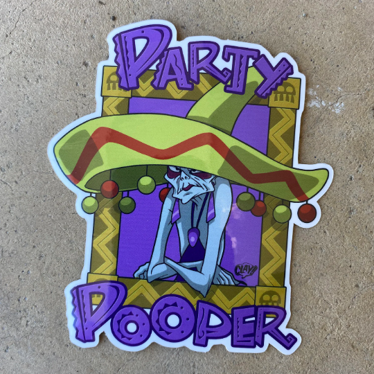 Party Pooper vinyl sticker