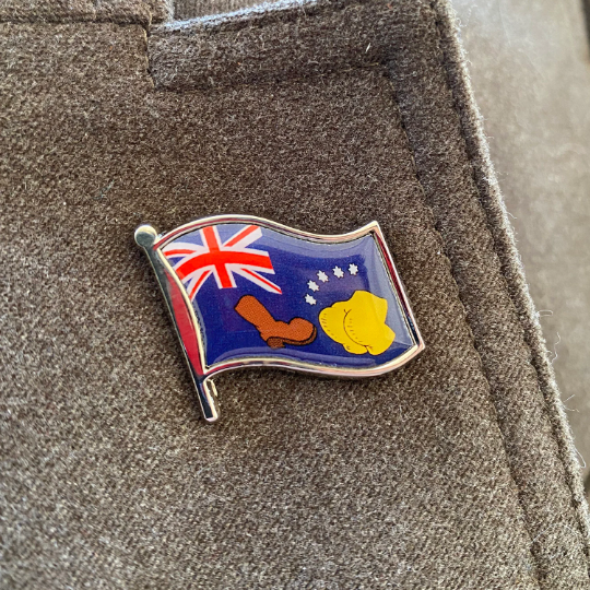 Brat vs Australian Presidential Flag 1.25" Die-Struck/Digital Offset Pin